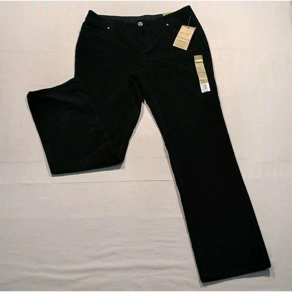 Sonoma Women's 14 A Black Corduroy Straight Leg Pants Stretch Fall/Work NWT